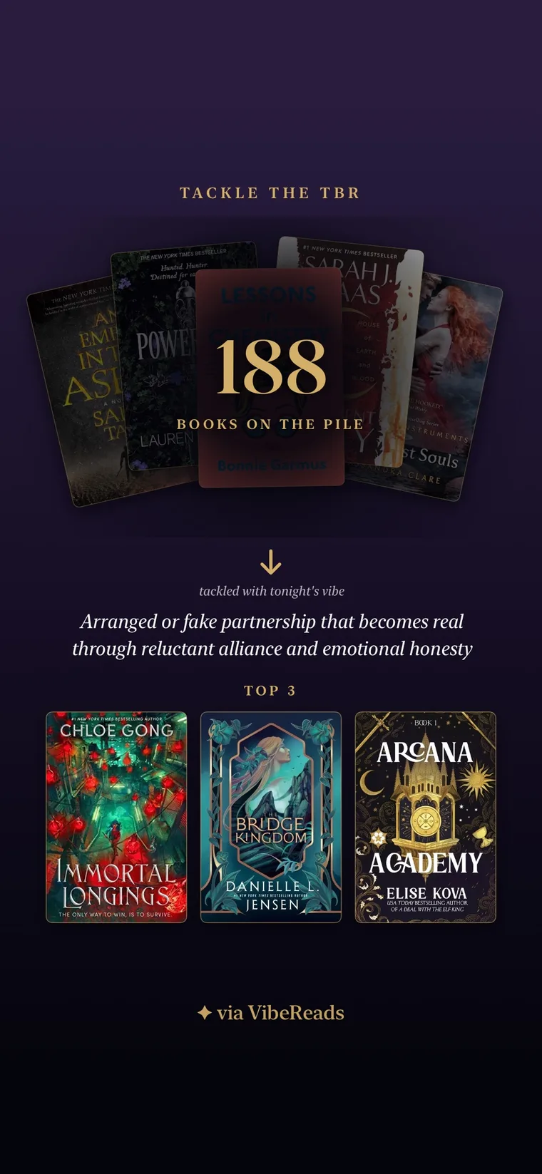 Tackle the TBR: your to-read pile shrinks down to books that match tonight's vibe